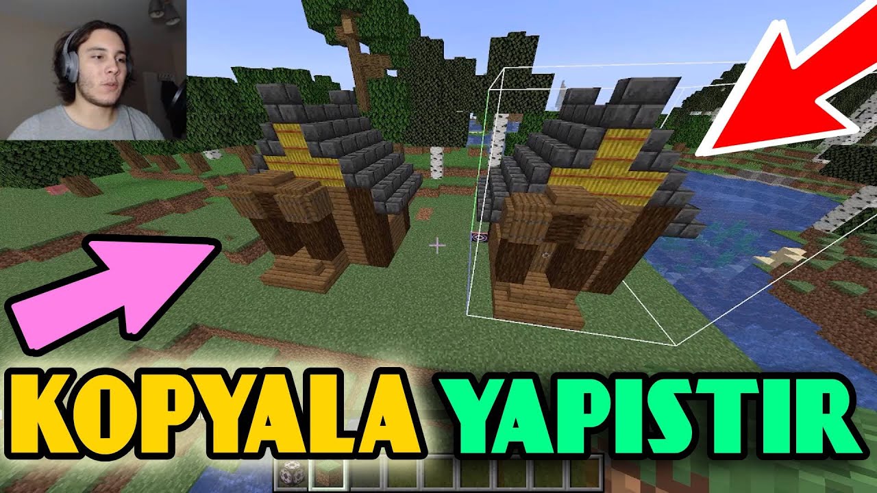 Minecraft YAPI KOPYALAMA!! Yapı Kopyalama ve Başka Bir Dünyaya Yapıştırma!!