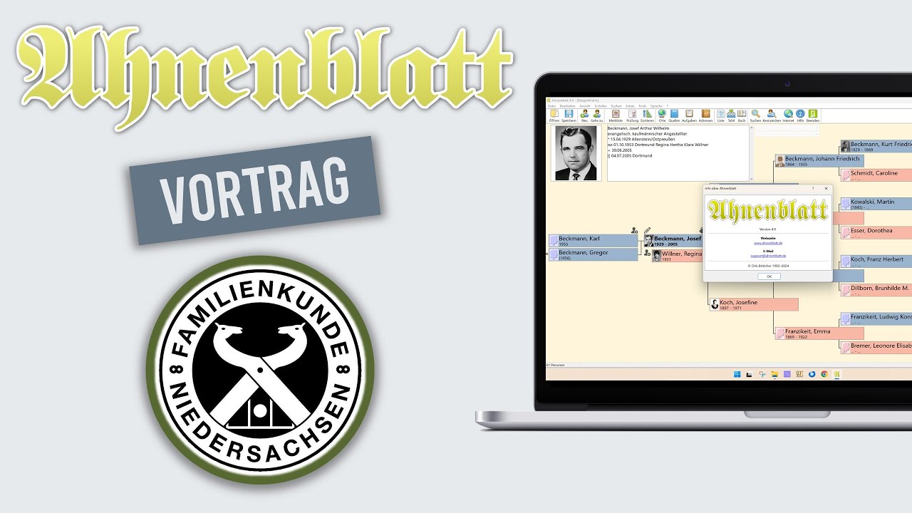 Vorstellung Ahnenblatt - Familienkunde Niedersachsen - live 28.07.2025