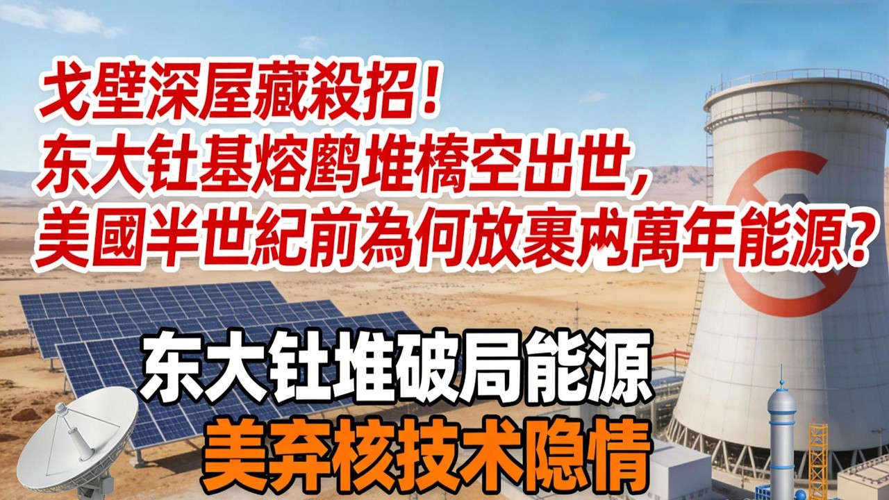 戈壁深處藏殺招！东大钍基熔鹽堆橫空出世，美國半世紀前為何放棄兩萬年能源？#钍基熔鹽堆#中國科技突破#第四代核電#能源安全#清潔能源#科技強國#全球能源格局#核電技術#钍能源#中國科學家