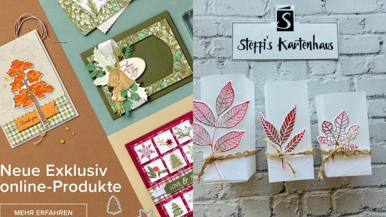 Windlicht Deko Herbst Blätter Stampin up Changing Leaves für elektr. Teelichter Online EXCLUSIVE