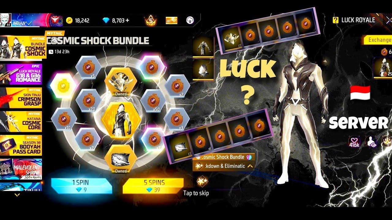 Spin New Cosmic Shock Ring Event in Indonesia Server Free Fire 🇮🇩 💖