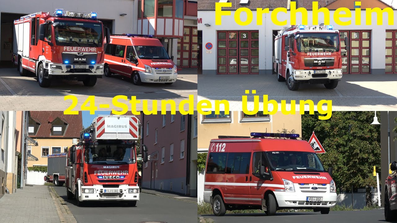 Einsatzfahrten beim Übungswochenende 2024 der Feuerwehr Forchheim