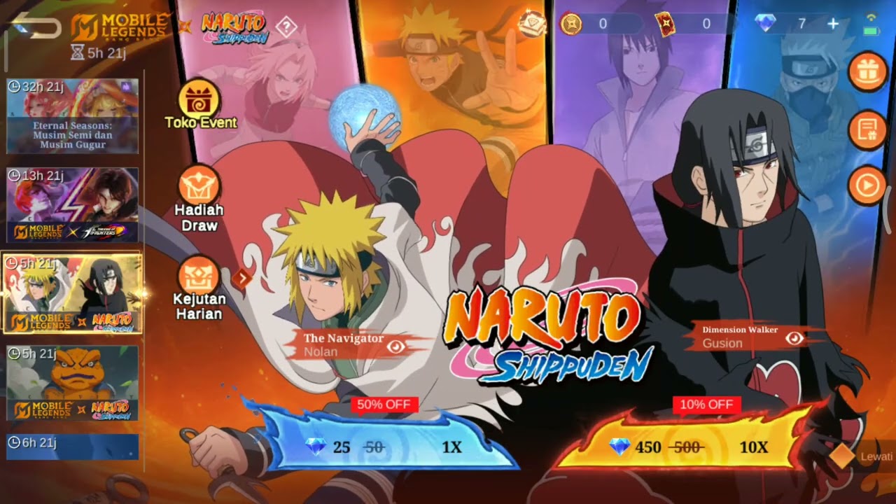 Update mlbb | event Naruto new skin