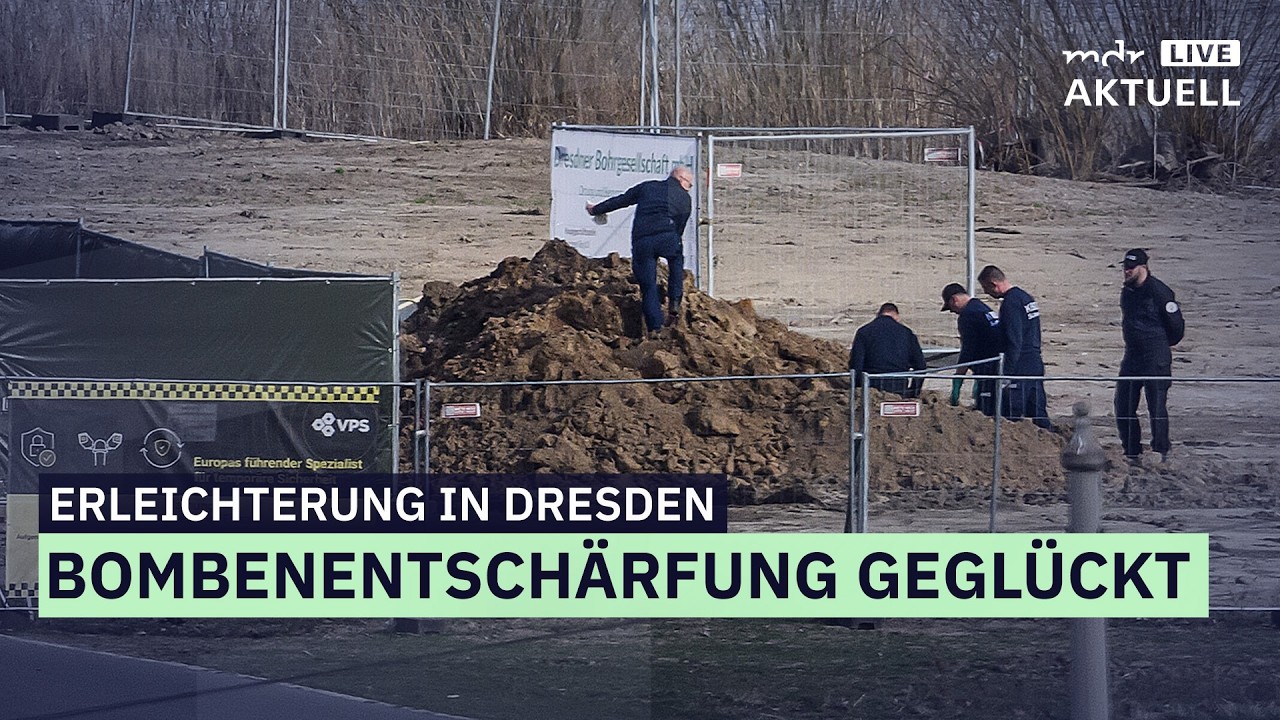 Aufatmen in Dresden - Weltkriegsbombe entschärft | MDR AKTUELL live