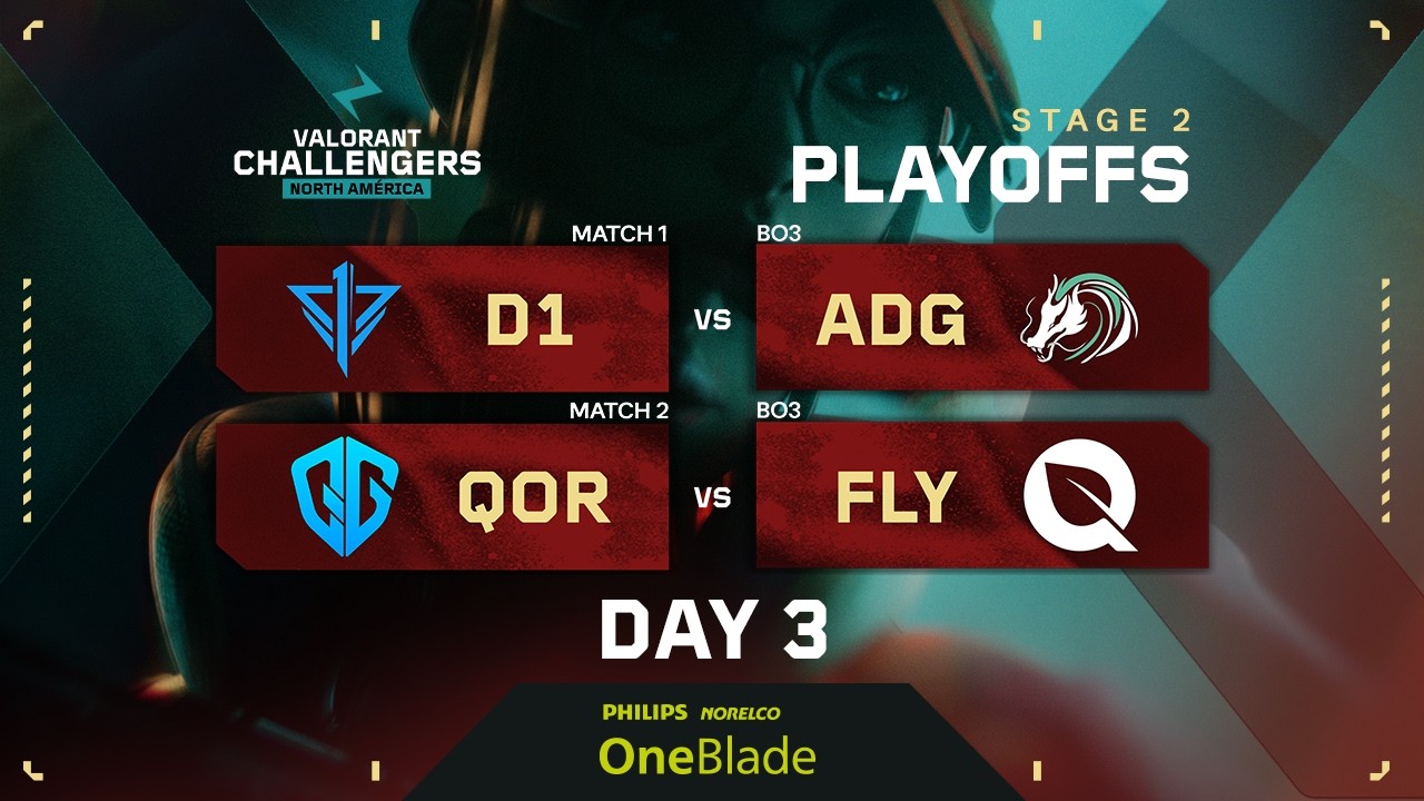 D1 vs ADG | QOR vs FLY | VALORANT Challengers NA | Week 6 Day 3 | Playoffs | Stage 2