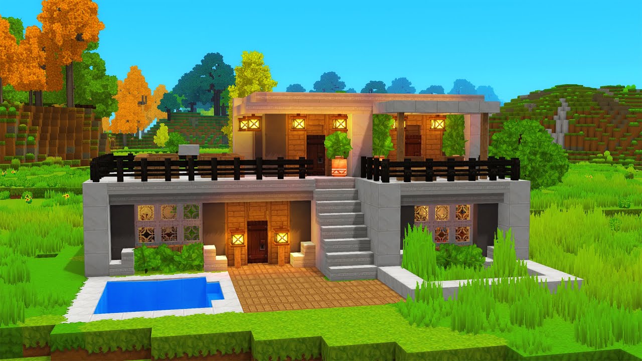 Hytale Modern House Tutorial - How to Build a Modern House in Hytale