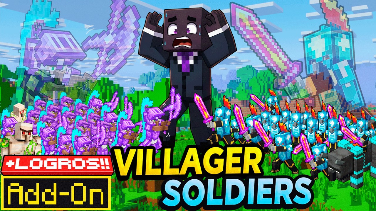 Este ADDON GRATIS de Minecraft Bedrock añade Guerras de ALDEANOS!!