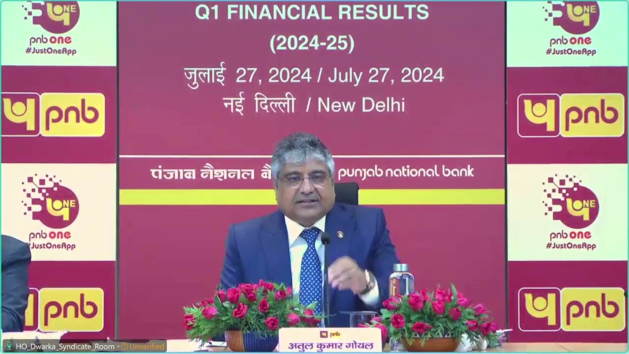 Pnb  Virtual Press Meet Q1 financial Results 2024 25