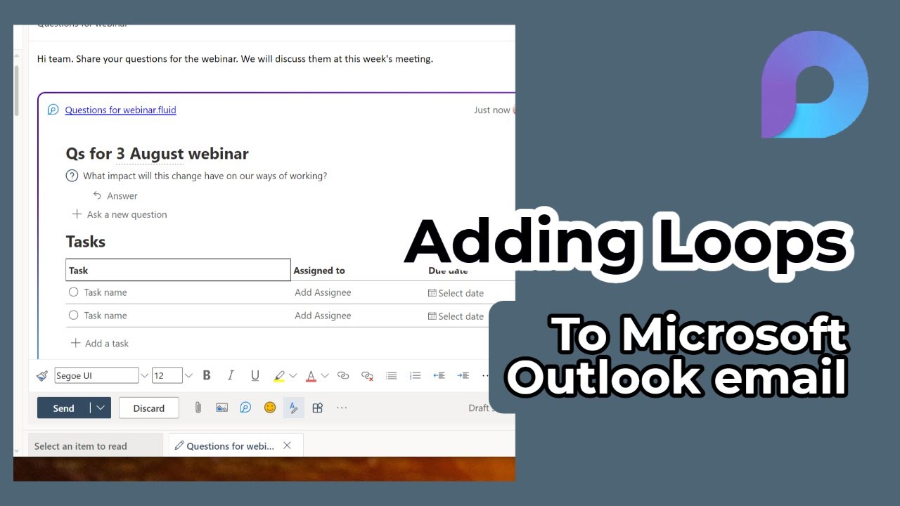Add a Microsoft Loop component to Outlook email