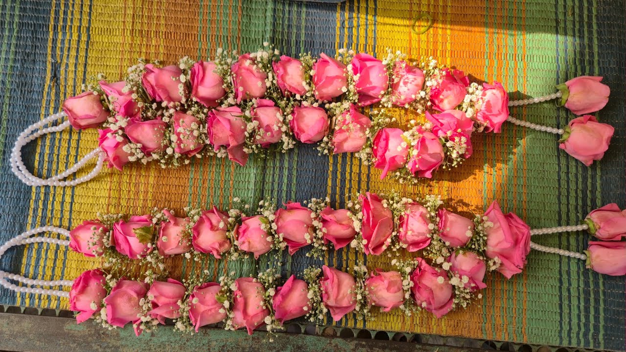 Pink rose garland meking