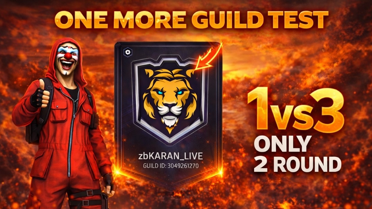 🔴One More GUILD Test😮 | 1vs3 Only 2 ROUND | CUSTOM GIVEAWAY? #fflive #foryou #shortslive