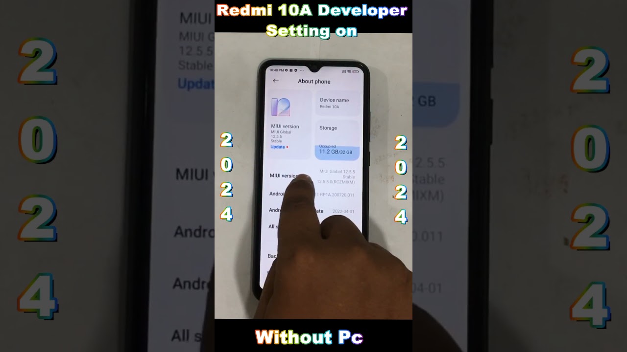Redmi 10A developer option settings || How to on developer mode developer mode off ||Without Pc 2024