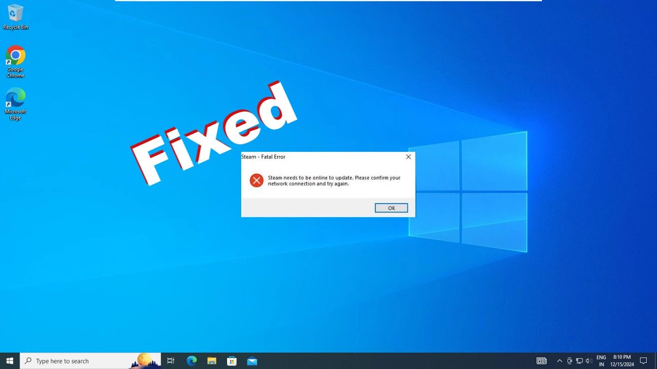 Fix Steam needs to be online to update | Steam Fatal Error