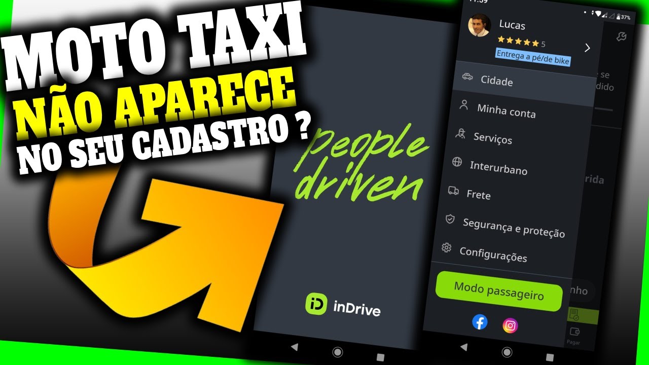 Moto t&aacute;xi n&atilde;o aparece para se cadastrar no aplicativo INDRIVE?