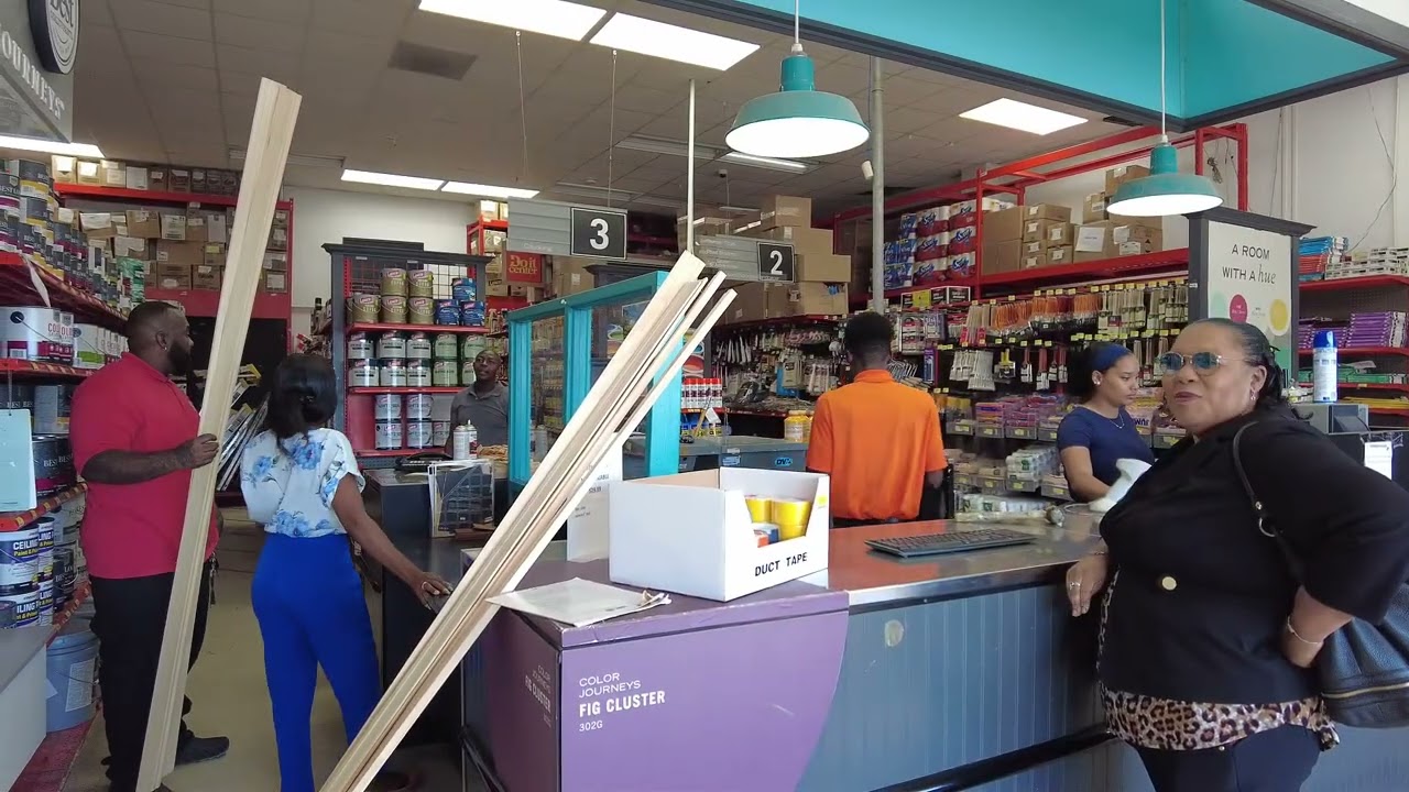 Shopping at Building Materials (Do It Center), Grand Turk, for hardware and household supplies