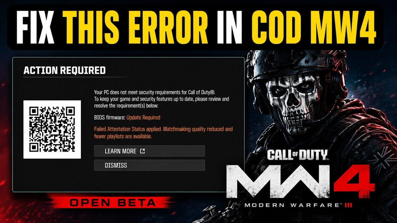Fix COD MW4: Your PC Does Not Meet Security Requirement | BIOS Firmware Update Required 