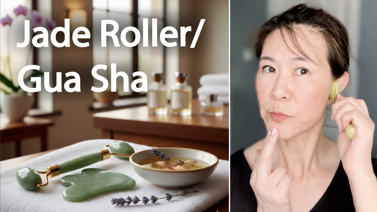 Lift and Smooth Wrinkles with Gua Sha & Jade Roller