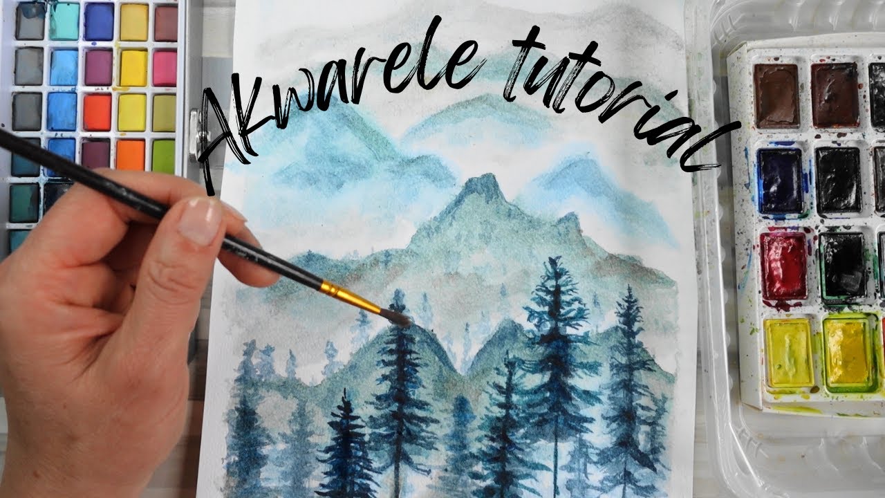 🥢Górski pejzaż - Akwarele dla początkujących🥢Jak namalować IRYSY akwarelami?