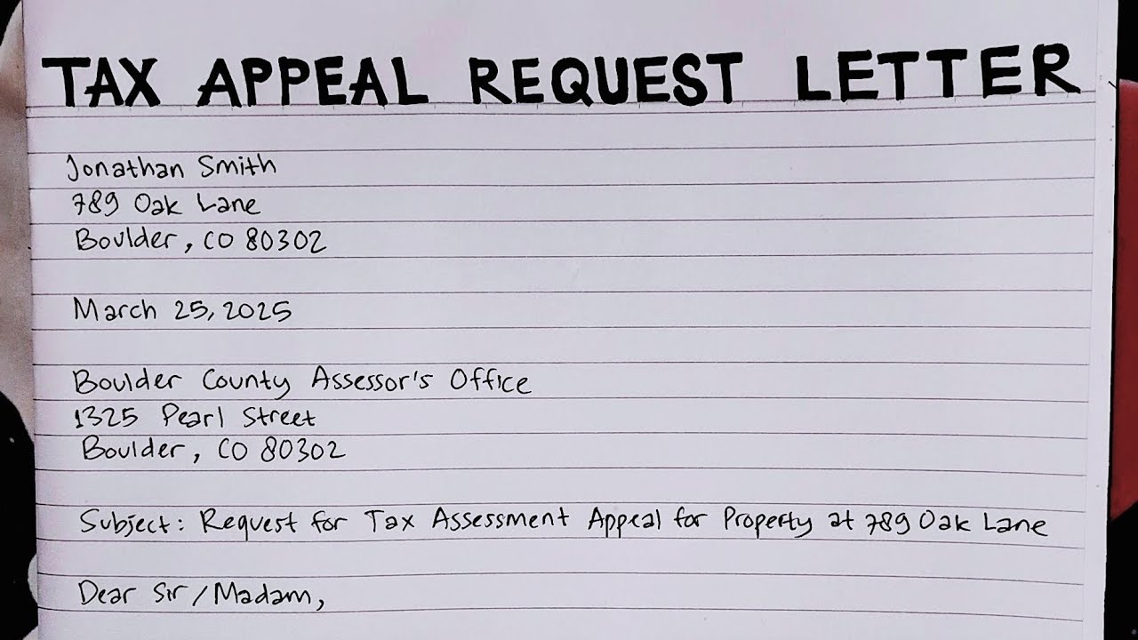 How To Write A Tax Appeal Request Letter Step by Step Guide | Writing Practices