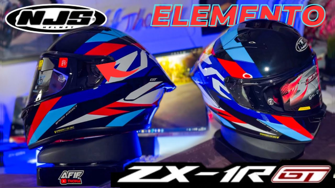 HELM GHOIB LOCAL PRIDE NJS ZX-1R GT ELEMENTO‼️ HELM LOKAL TERBAIK COCOK UNTUK MOTOVLOG #njshelmet