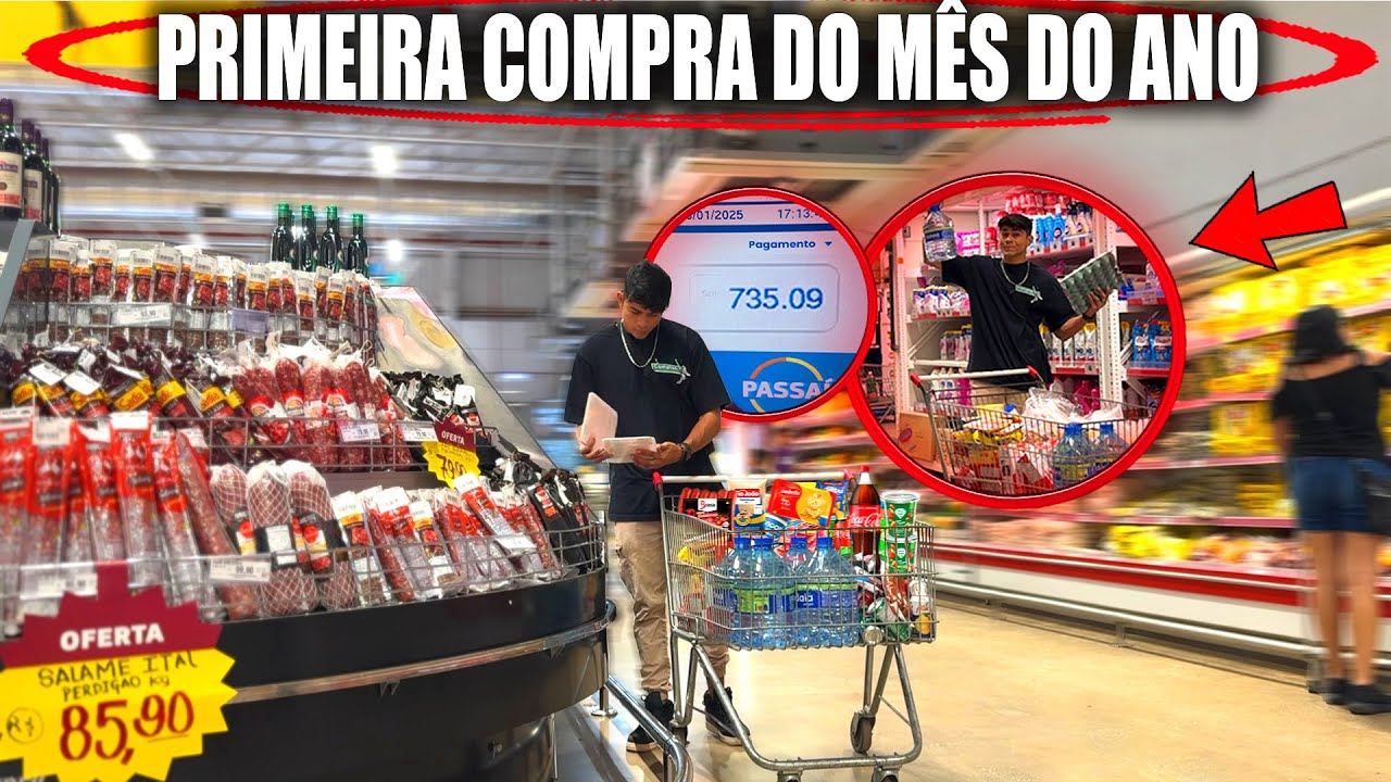 PRIMEIRA COMPRA DO MÊS DO ANO, MORANDO SOZINHO! 🏠🛒 ( quase deu ruim no uber 😰)