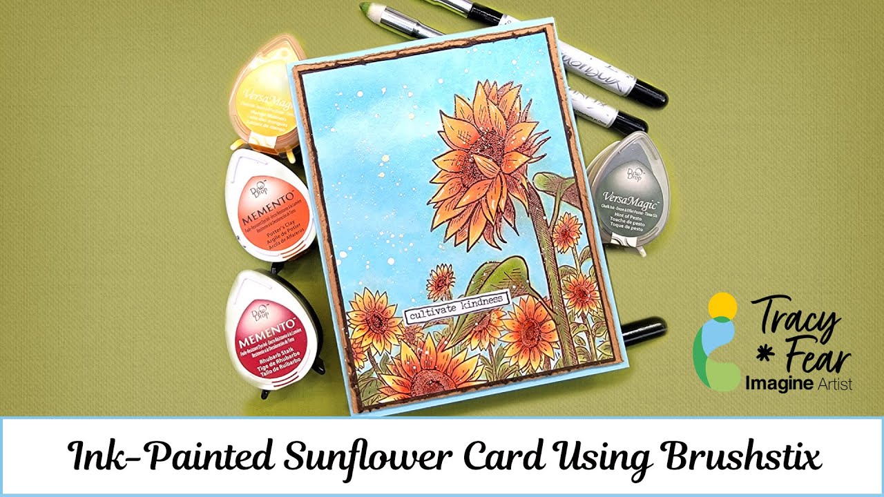 Ink-Painted Sunflower Card using Brushstix