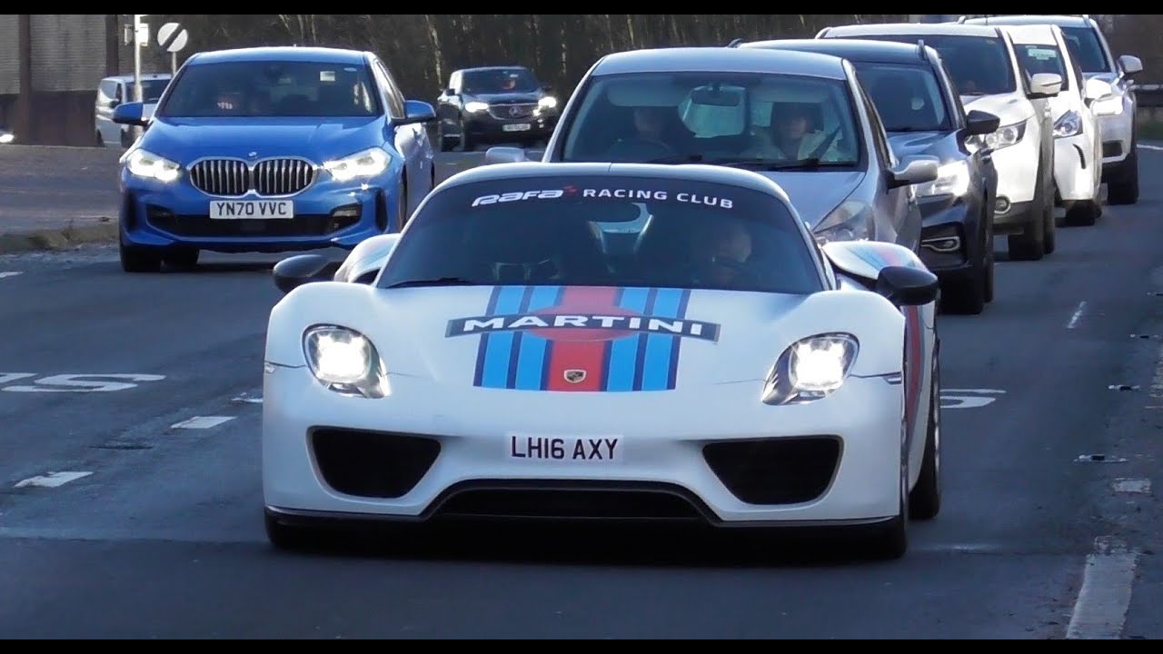 Supercars in Alderley Edge and Knutsford January 2024, 918 Spyder, Project 8, SLR Mclaren, F12...