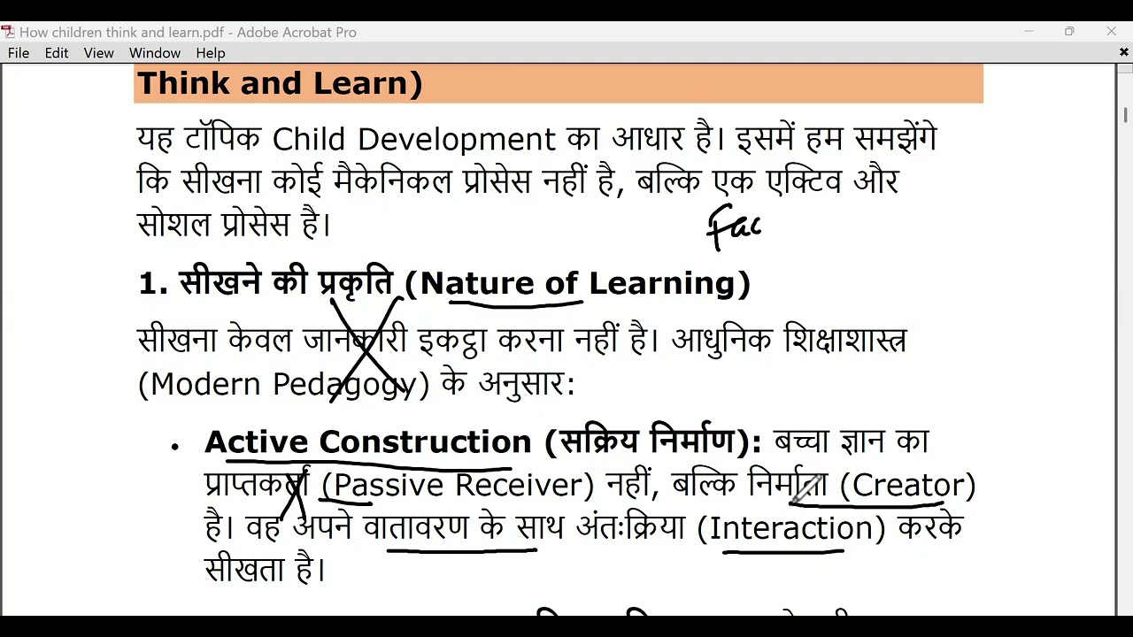 1.  How children think and learn; how and why children fail to achieve success #ctet #dsssb #jtet