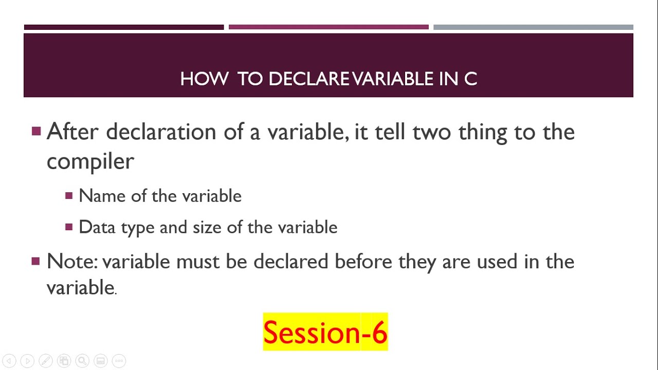 How to  declare a variable in C