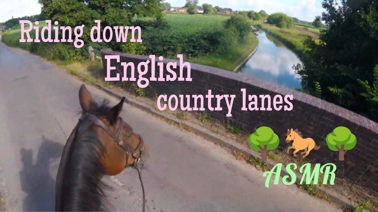 ASMR - Riding along English country lanes - Clips clops, breeze, birds chirping (GoPro Headcam)
