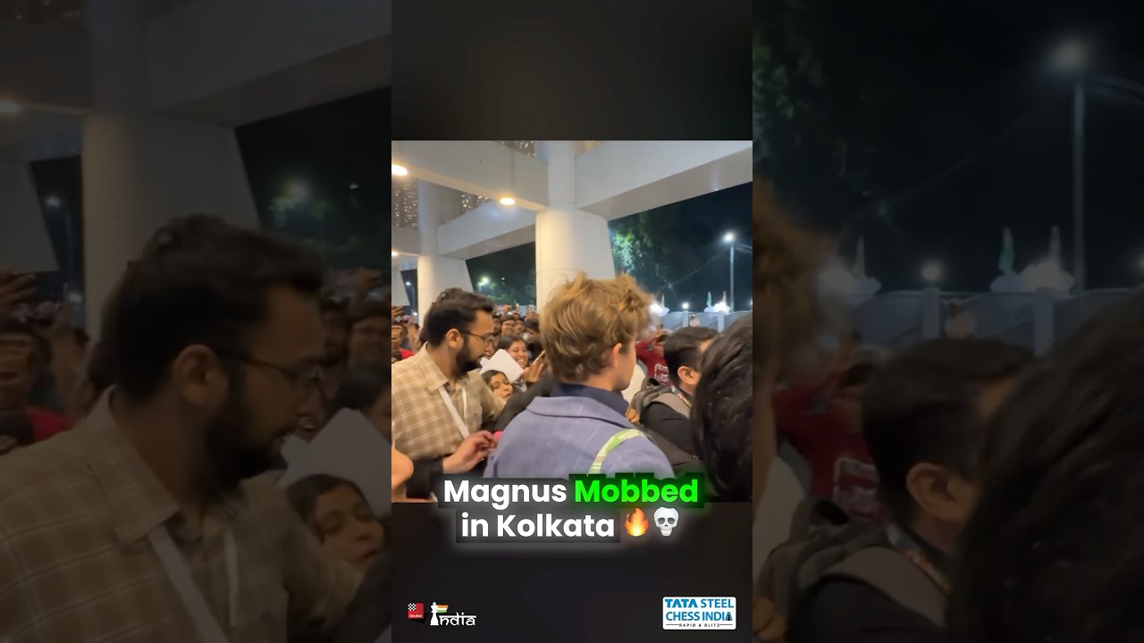 Magnus Carlsen MOBBED in Kolkata ☠️🔥 #magnuscarlsen #chess