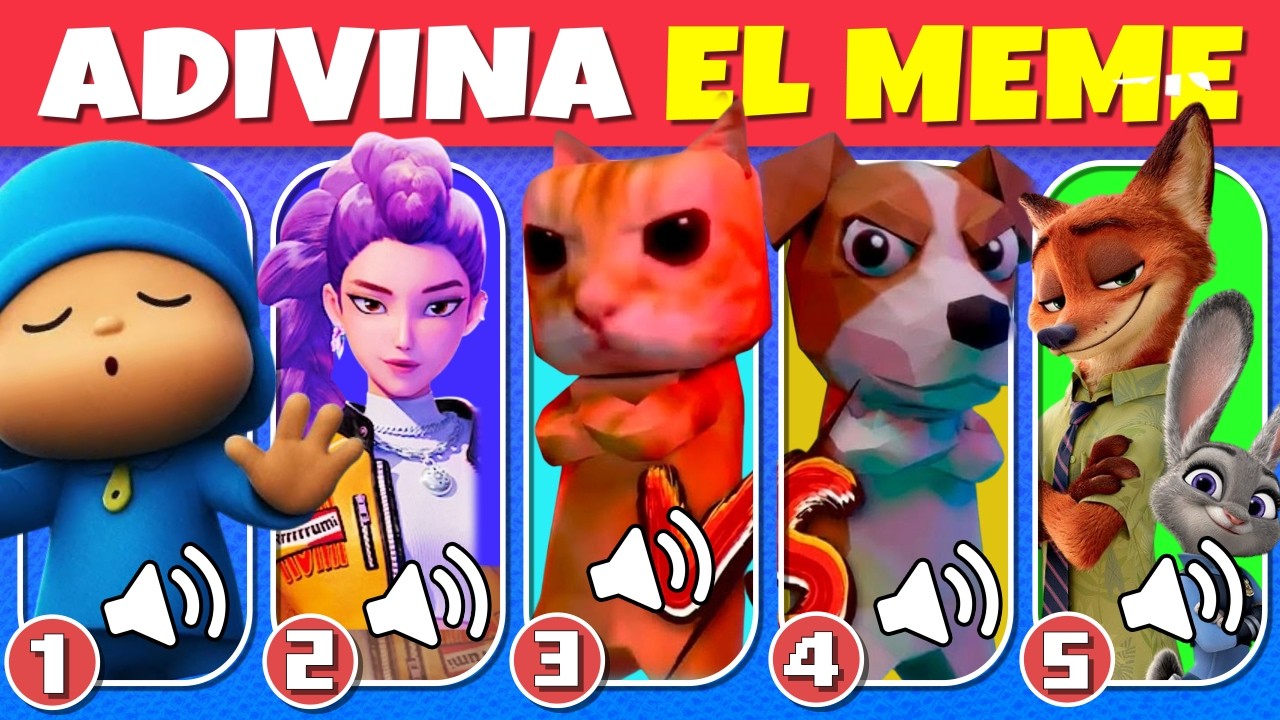 Adivina El Meme Por La Canci&oacute;n 🎶 AY MI GATITO, PERRITO, POCOYO, ZOOTOPIA 2, SODA POP