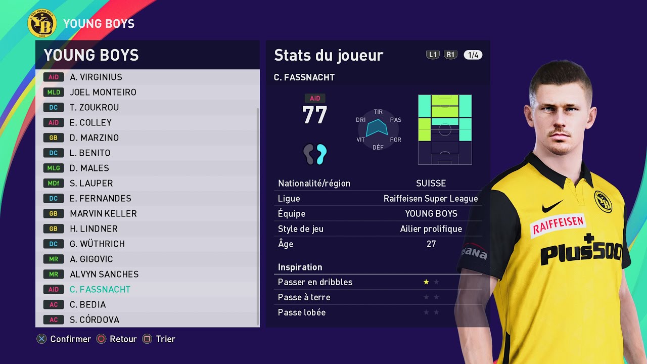 [PES 2021] YOUNG BOYS players - season 2025/2026