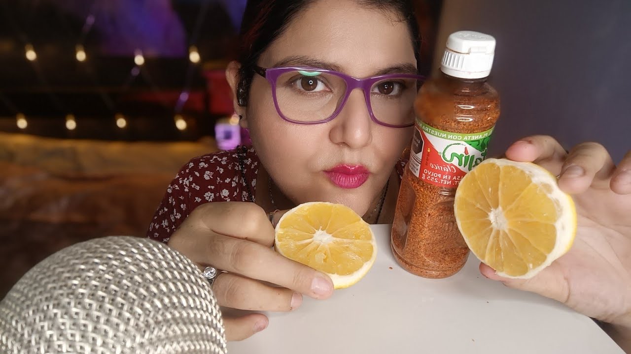ASMR comiendo naranjas con Tajín 