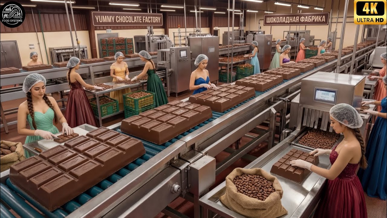 Inside the Modern Chocolate Factory: From Cacao Fruit to Chocolate Making (Full Process)