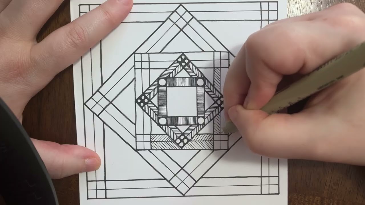 Zentangle drawing | easy Zentangle for beginners | Zentangle a day | Zendoodler