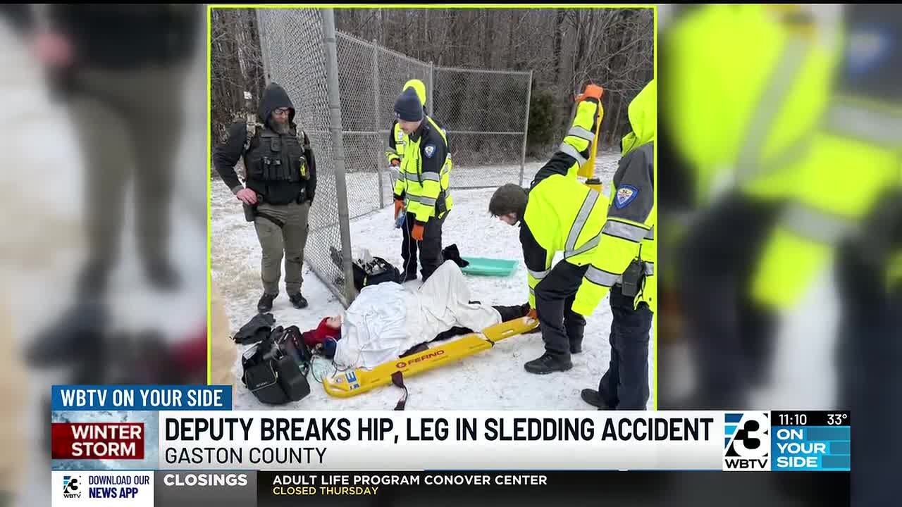 Gaston County deputy seriously injured while sledding during winter storm