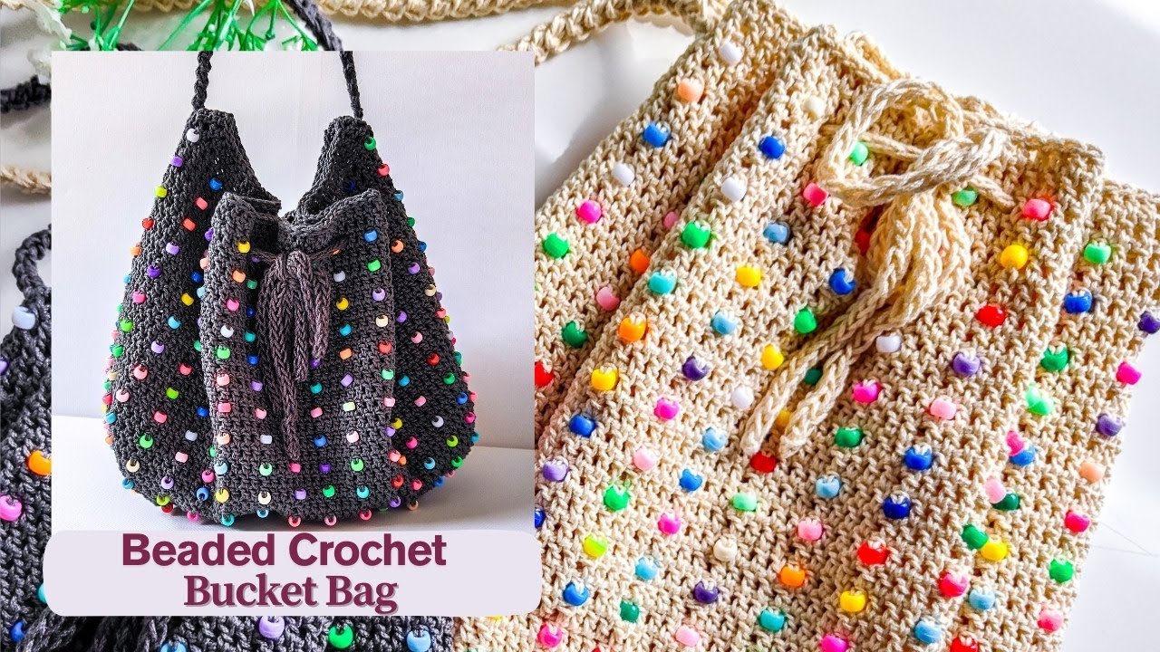 Crochet Beaded Bucket Bag Tutorial | Easy Boho Summer Bag | No Pre-Stringing Beads!