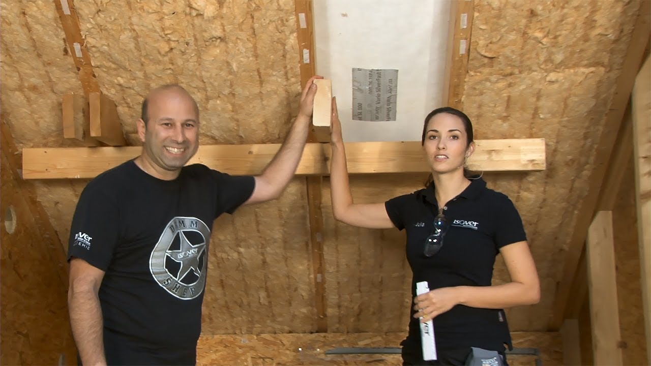 Dämmstoffeinbau im Dach: Einbau und Zuschnitt an der Zange ✔ ISOVER live ★ Web TV für Handwerker