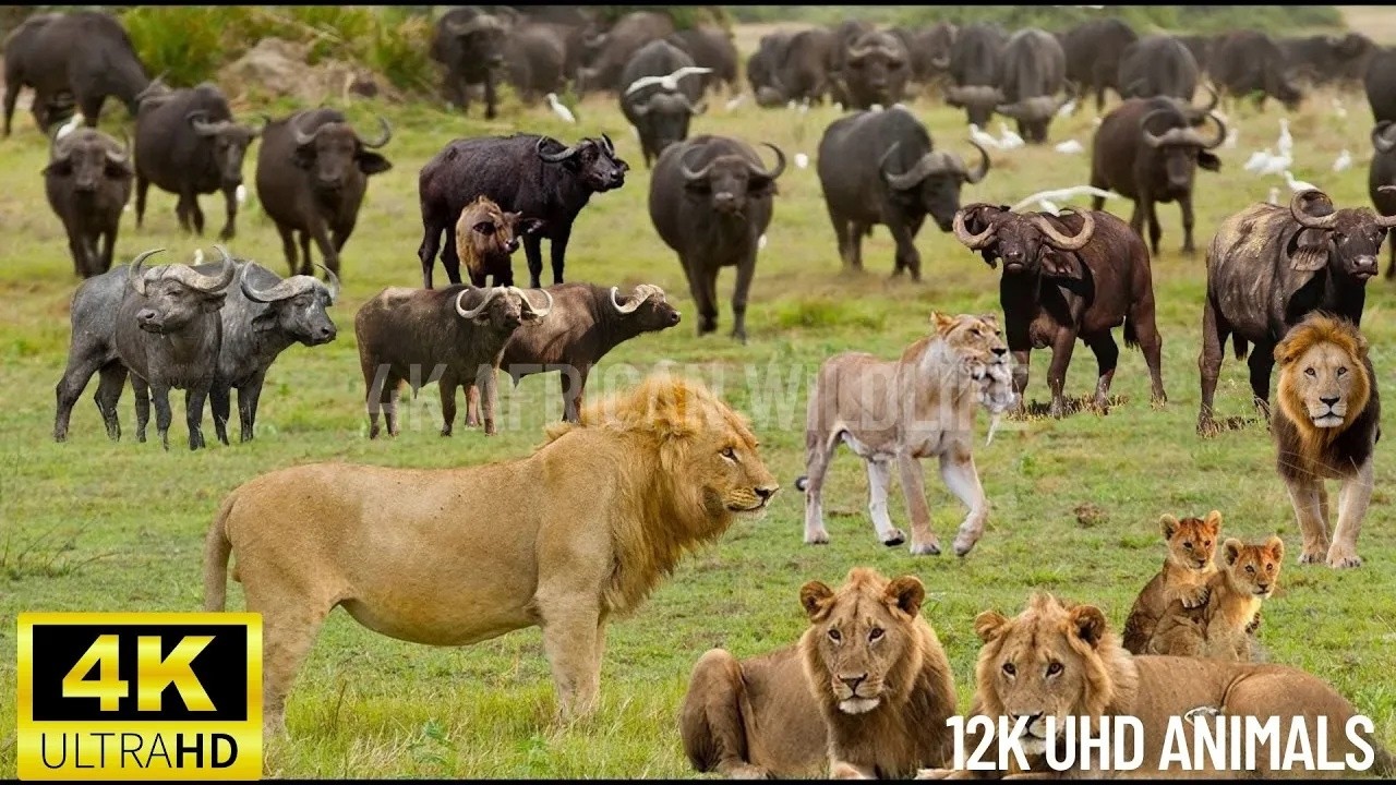 4K African Wildlife： Ruaha National Park - Soft Music with Videos of African Wildlife