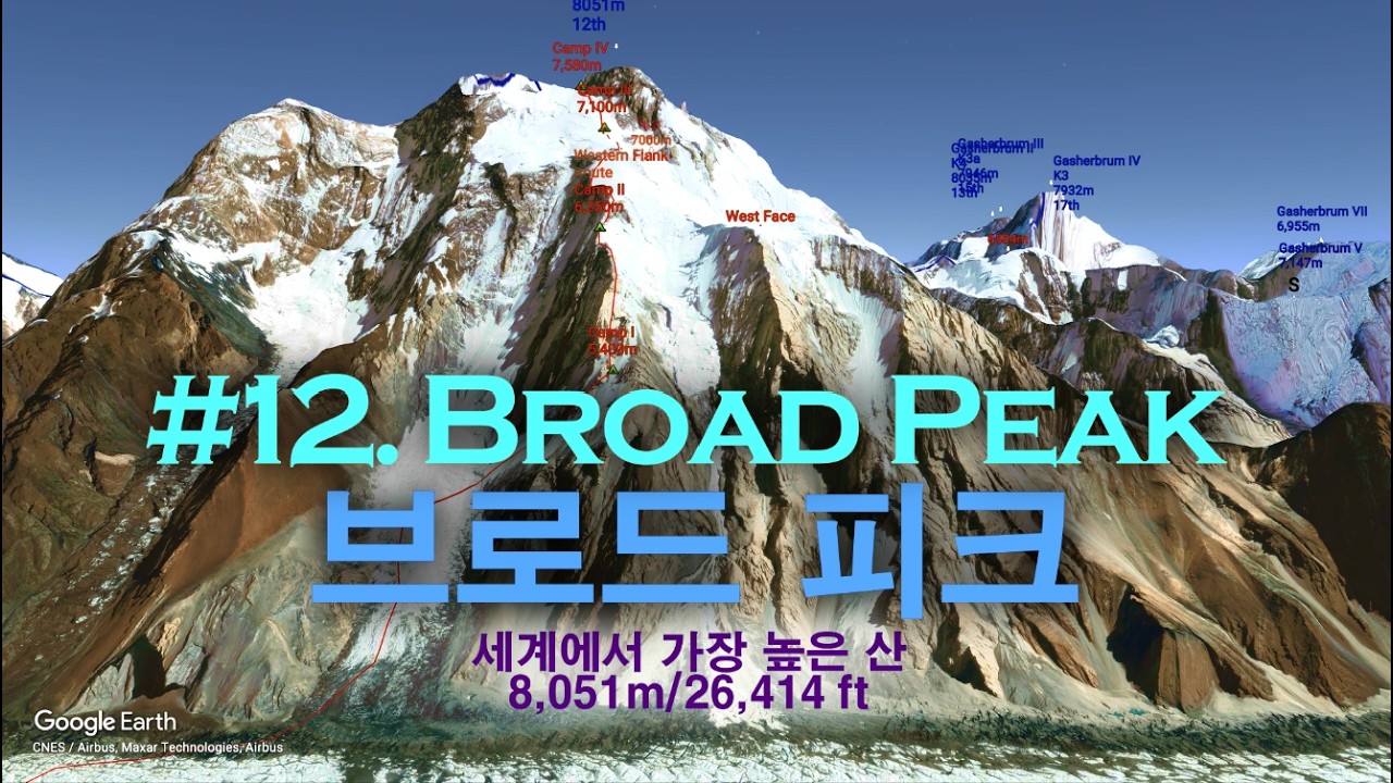 #12, 브로드 피크, 오후 Broad Peak, Afternoon [4K] #세계에서가장높은산 #TheWorld'sHighestMountains