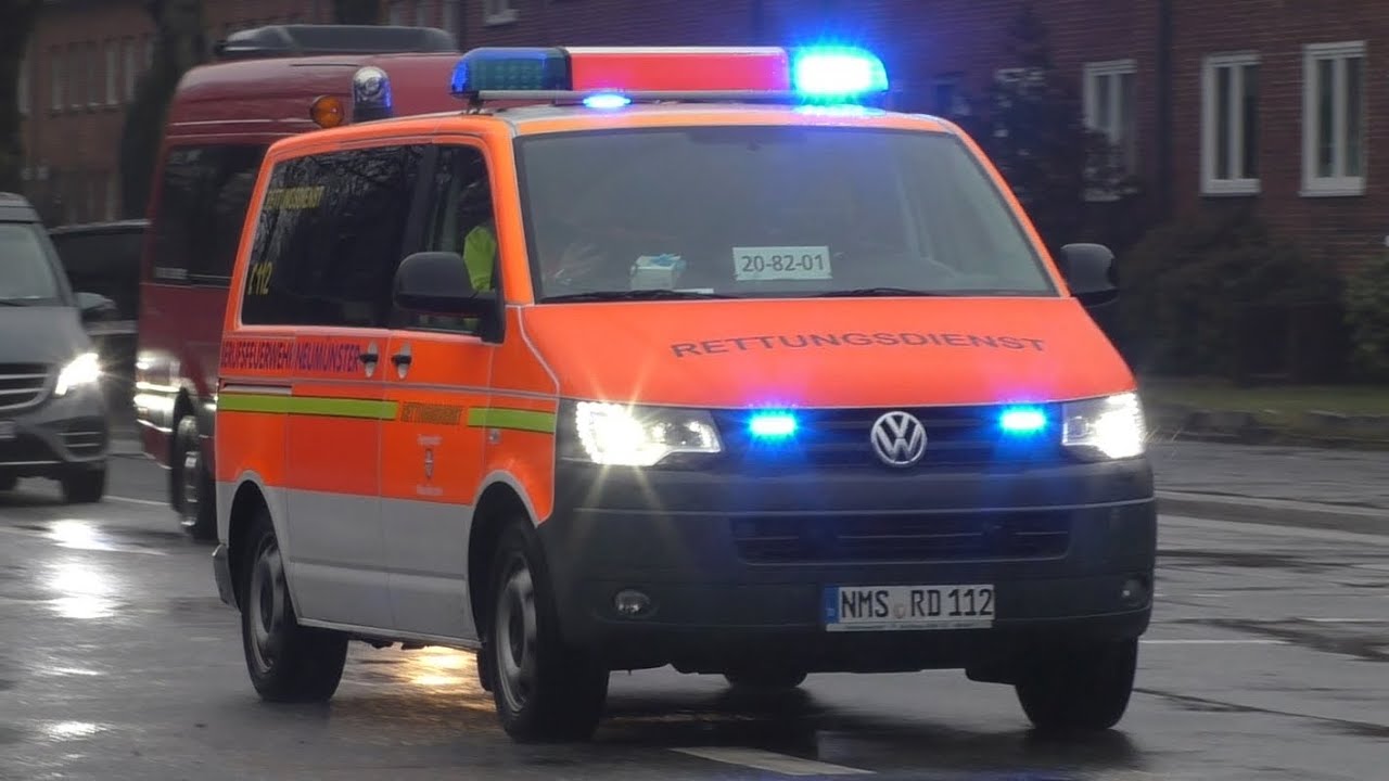 [Altes Volkswagen T5 NEF - Pintsch Bamag!] Einsatzfahrten Rettungsdienst der Stadt Neumünster!