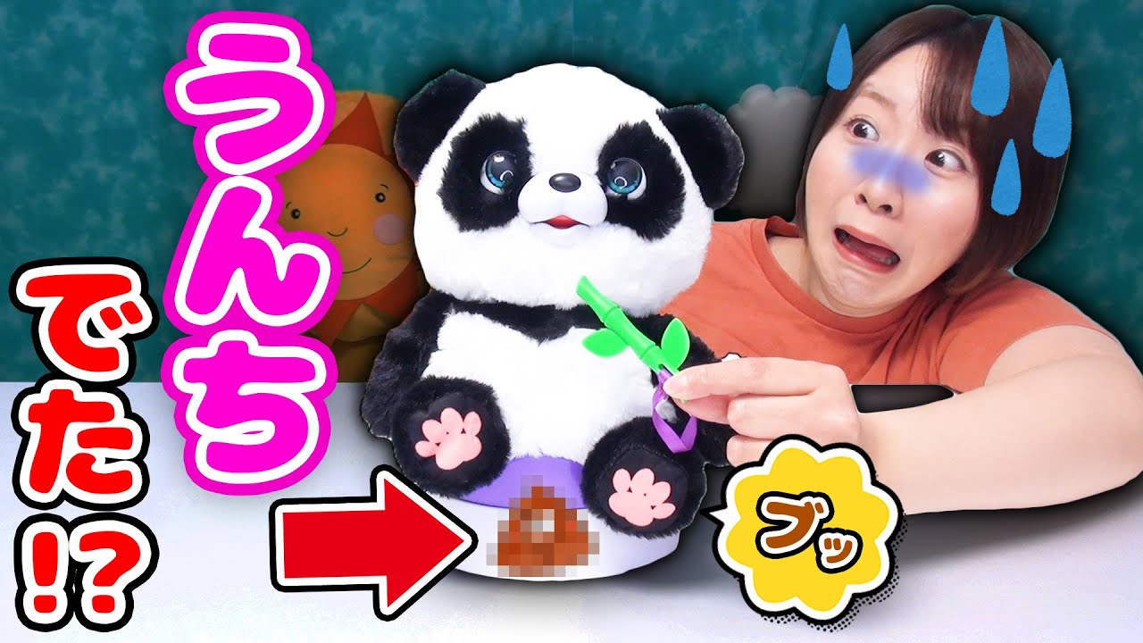 なんでこんな色なの!?💩😱wごはんを食べるとウンチをする赤ちゃんパンダが面白かった！【Little Live Pets】
