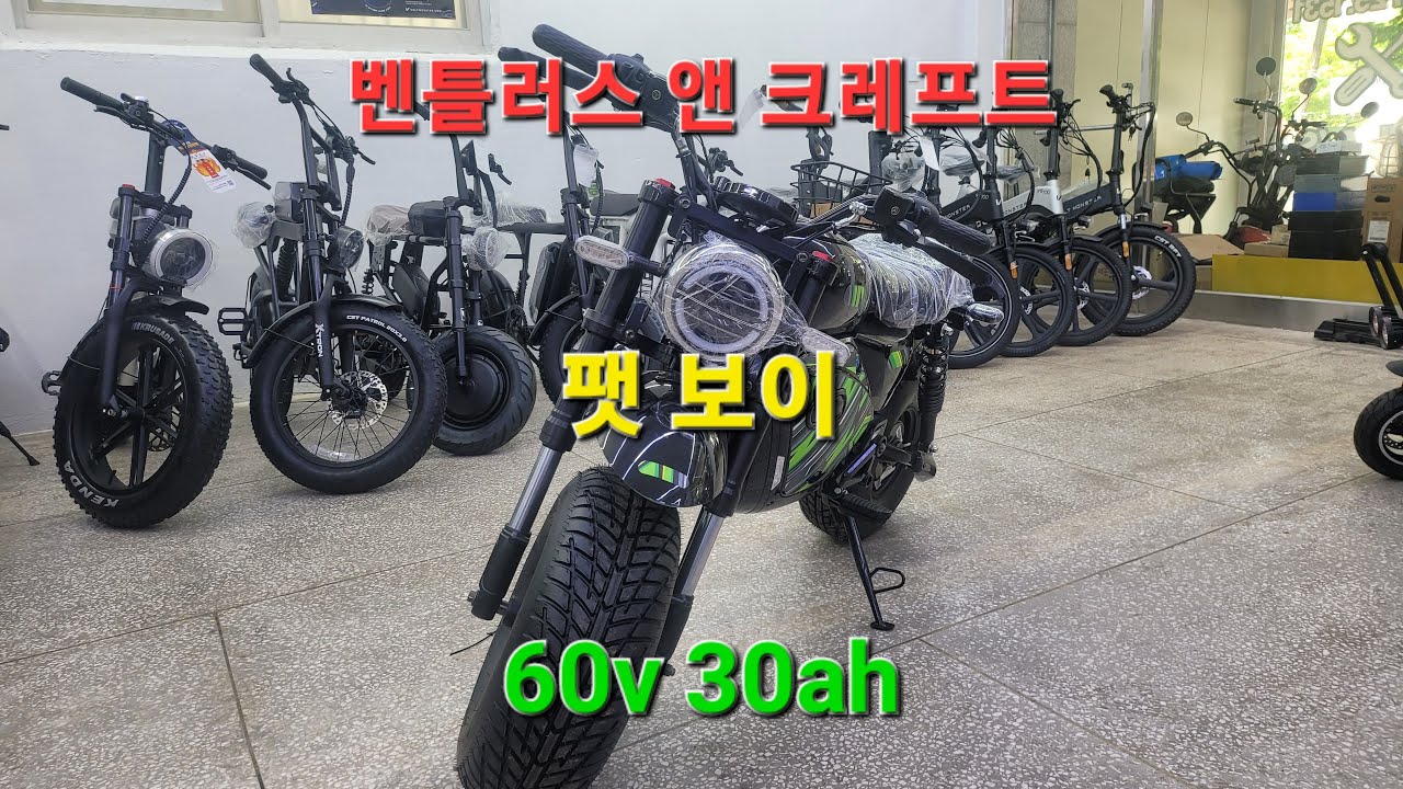 벤틀러스 앤 크레프트 팻보이 60V30AH 1500W 유니크한 디자인 부드러운 승차감