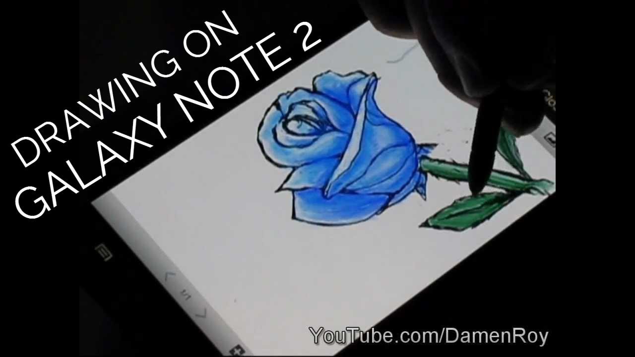 Sketching on Samsung Galaxy Note 2 - Blue Rose - Damen Roy
