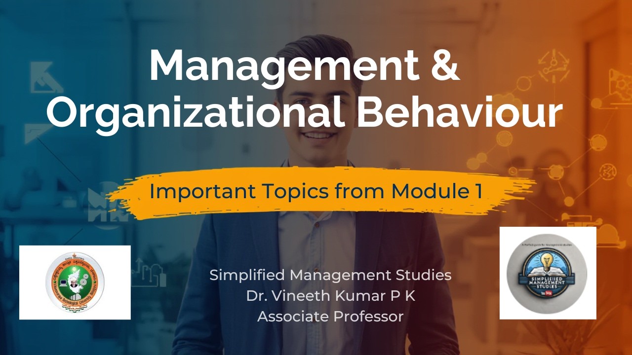 MBA Management & Organizational Behavior Module 1 Important Questions | VTU MBA Exam Preparation