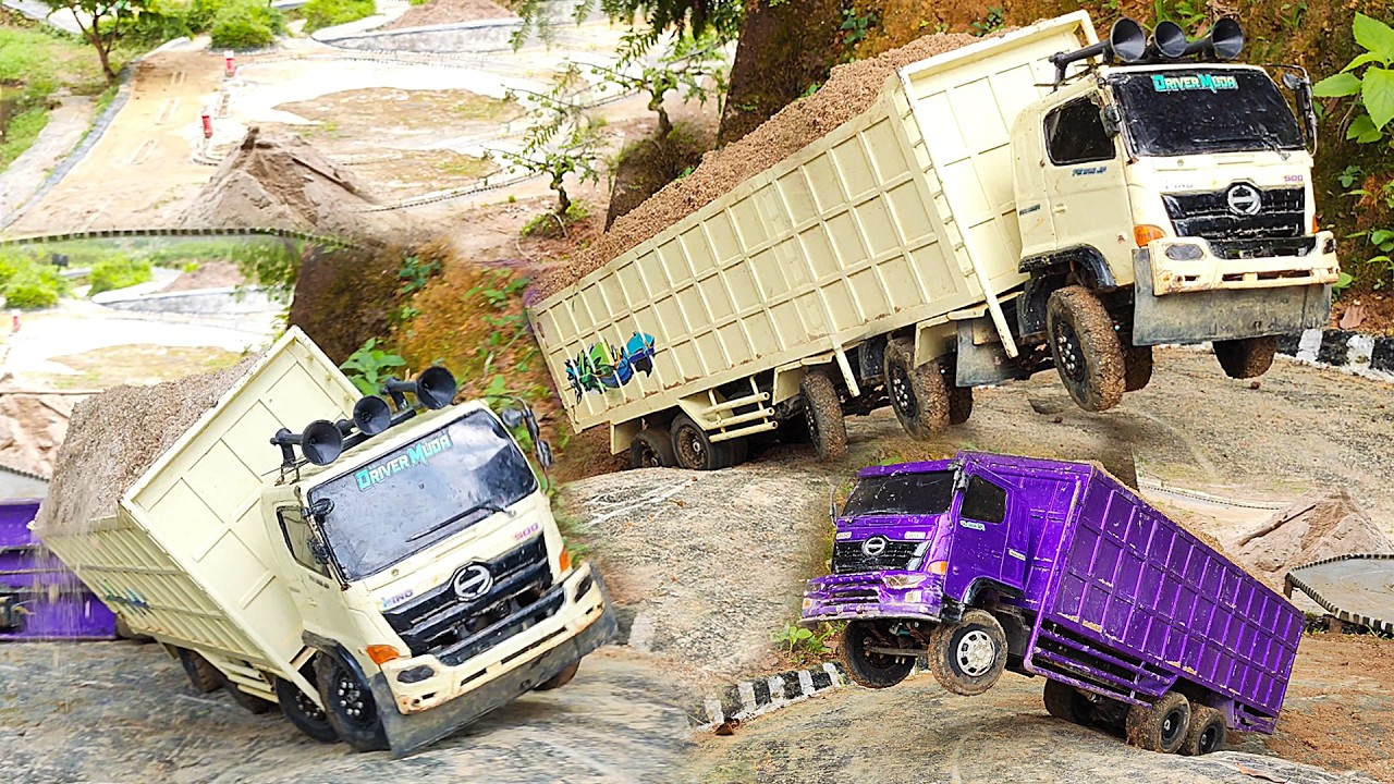 TRUK PASIR Laka Lintas Truk Rc Tronton Terguling Hino 500 Trinton Muatan Full Truk Oleng Rc Handmade