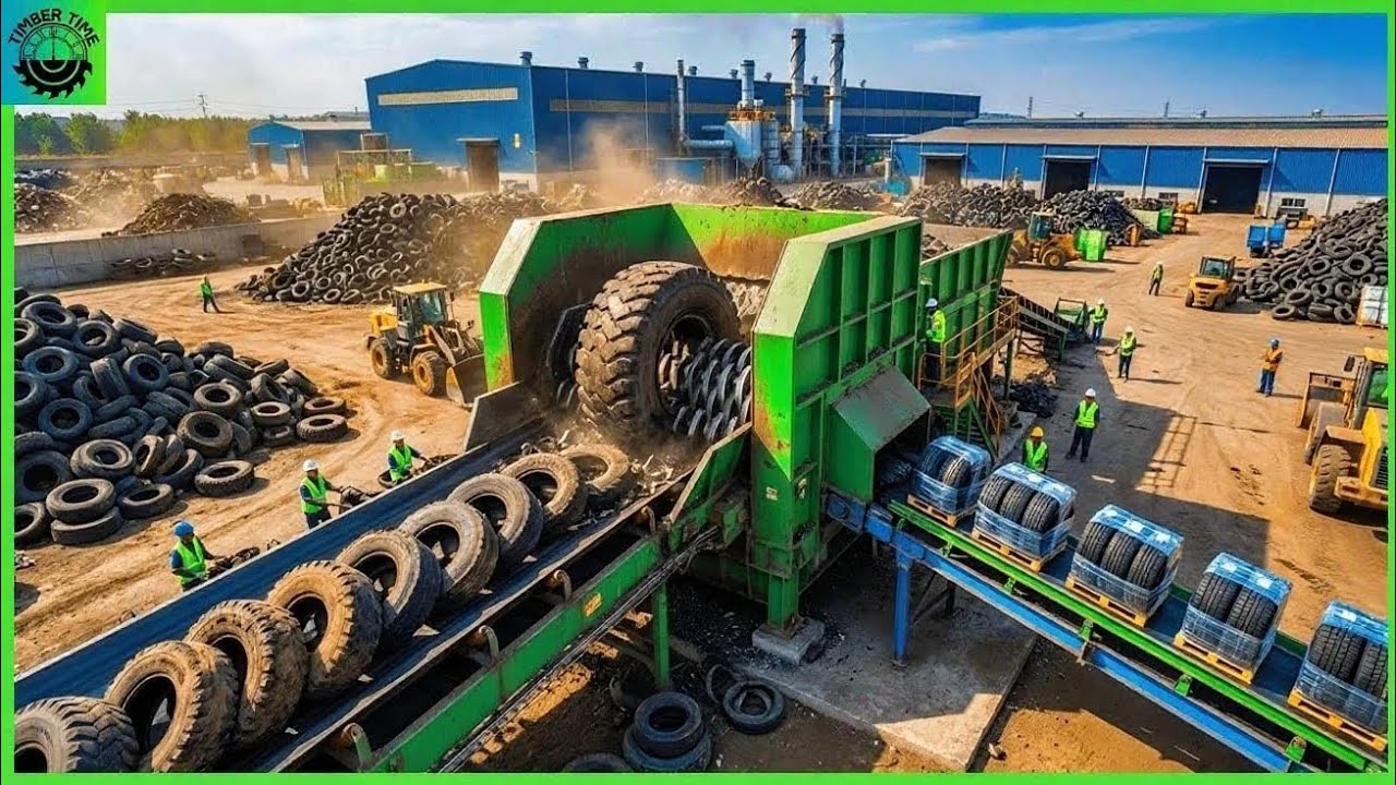 Inside the Tire Recycling Factory – How Millions of Old Tires Are Turned into Construction Materials