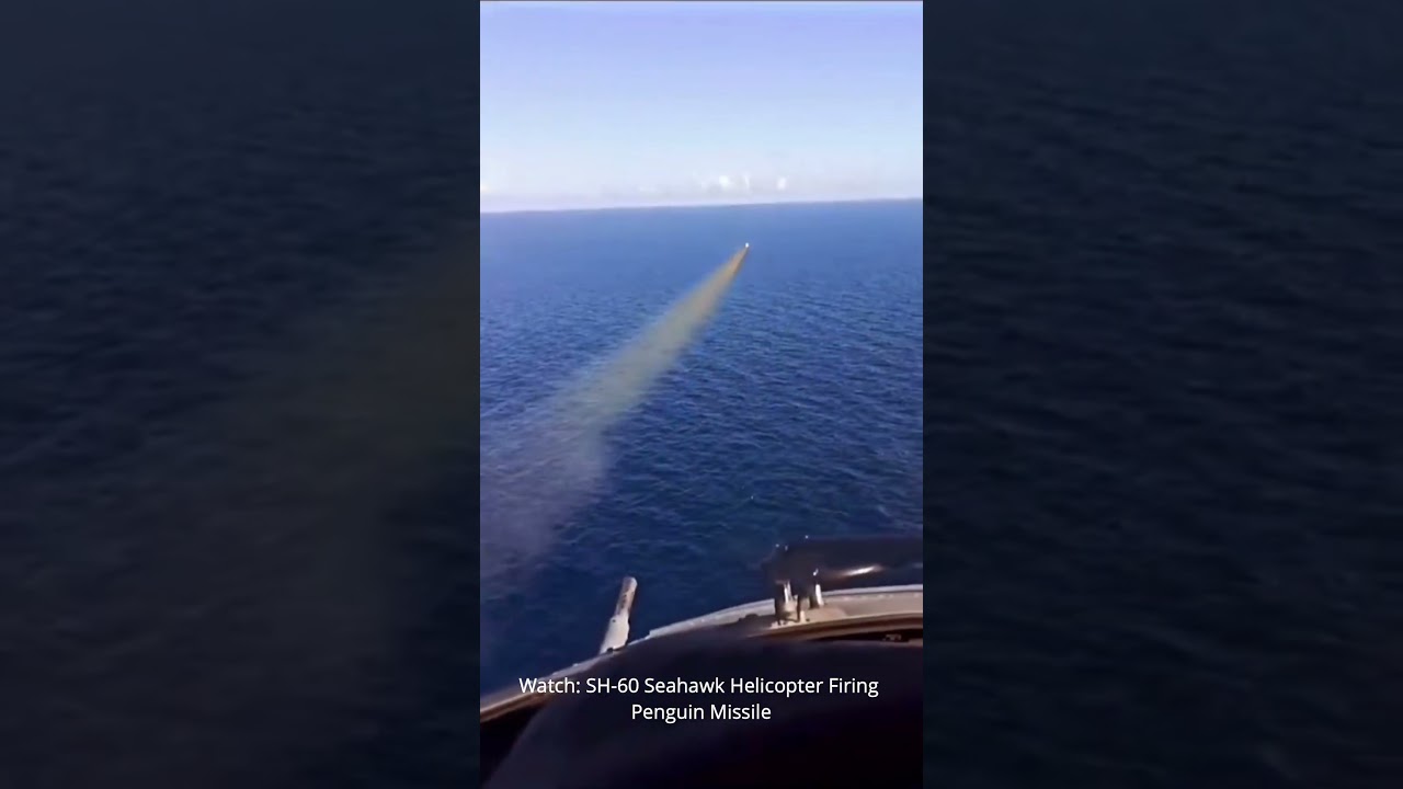 Watch SH-60 Seahawk Helicopter Firing Penguin Missiles