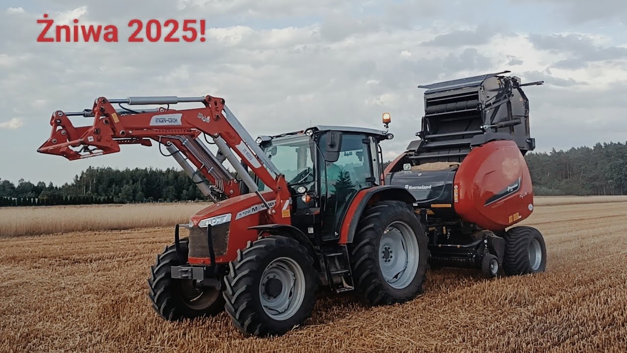 Prasowanie słomy nowym nabytkiem |Żniwa 2025| Massey Ferguson 5709 M Dyna 4 & Kverneland 6720 plus 